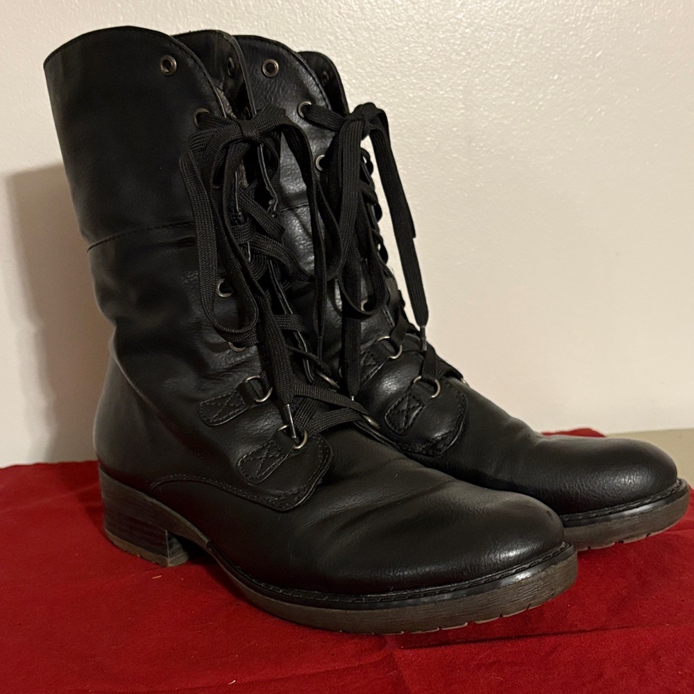BareTraps Black Lace-Up Boots